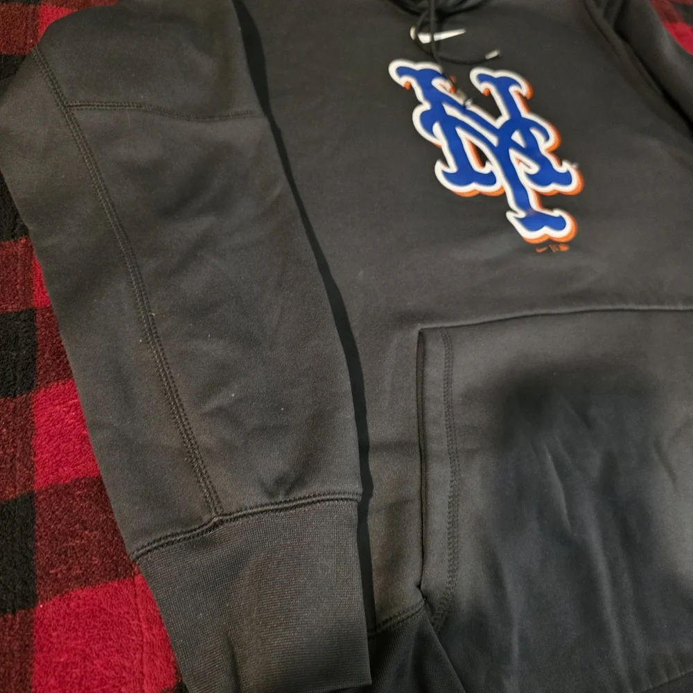 Nike Black Hoodie with Blue and Orange Logo